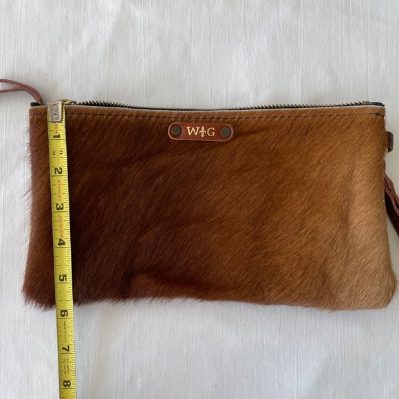 W G Wild Goose Cowhide Hair Leather Wristlet Brown Rustic Cowgirl NWOT - Picture 7 of 7